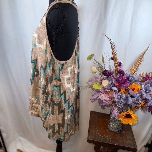 Double D Ranch Western Aztec Tank Racerback Boho Tunic L - Picture 3 of 10